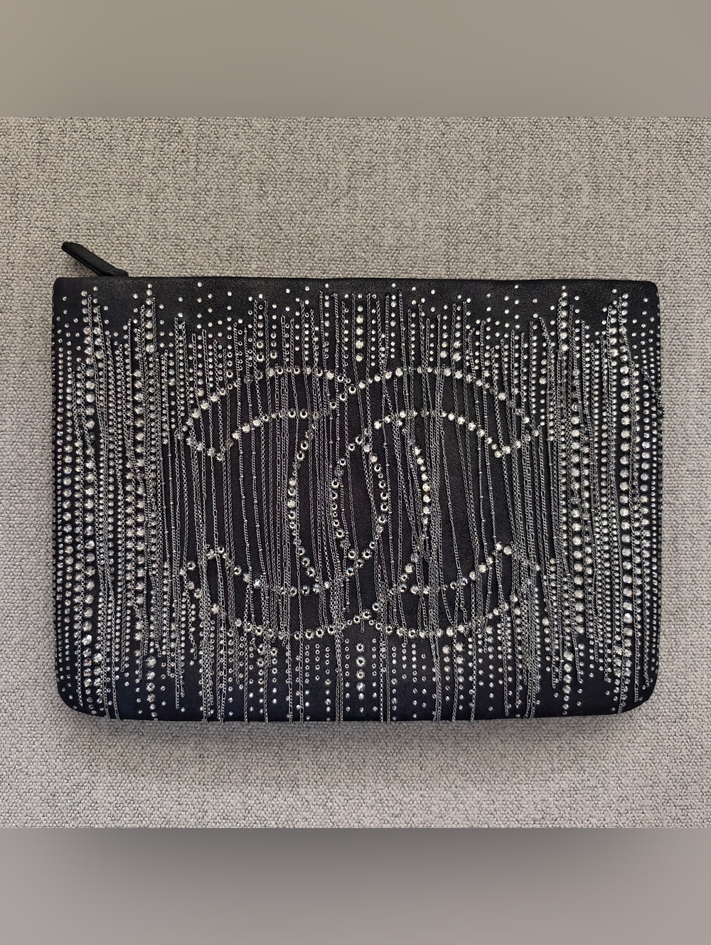 Chanel Crystal Clutch Bag 2018 Dripping Chains Logo O Case
